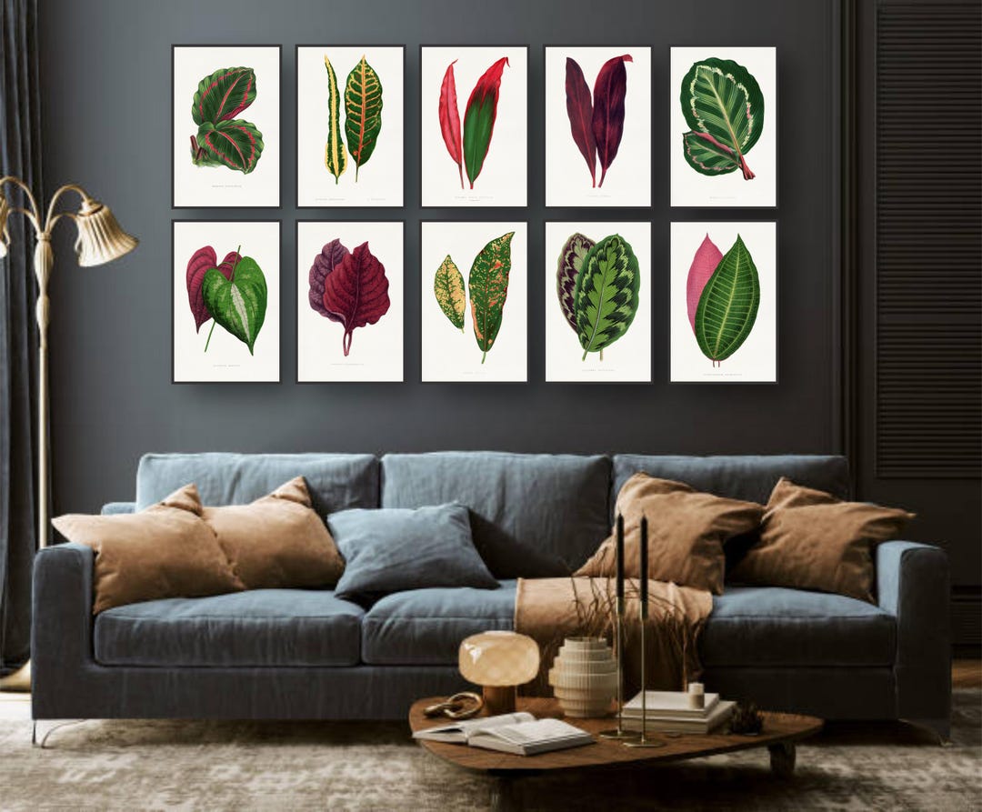 Botanical Leaf Art Prints - Set of 10 Prints - Leaf, Vintage Botanical ...