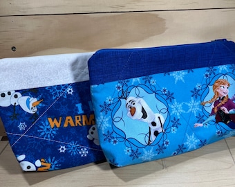 Cosmetic | Make-Up | Travel | Accessory | All-Purpose Bag | Case | Pouch Made with Frozen Olaf Fabric