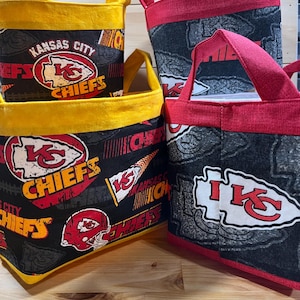 Basket ~ Organizer Made with Kansas City Chiefs Fabric
