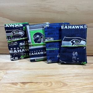 Cartera / Tarjetero / Tarjetero de presentación confeccionado con tela Seattle Seahawk