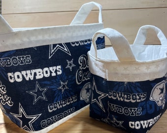 Basket ~ Organizer made with Dallas Cowboys Fabric