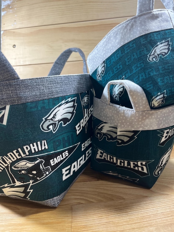 Basket ~ Organizer made with Philadelphia Eagles Fabric