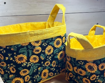 Basket ~ Organizer made with Sunflower Fabric
