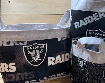 Basket ~ Organizer made with Las Vegas Raiders Fabric