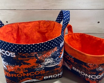 Denver Broncos Fabric Storage Basket ~ Organizer