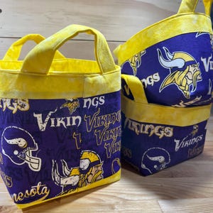 Basket ~ Organizer made with Minnesota Vikings Fabric