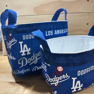 Basket ~ Organizer made with Los Angeles Dodgers Fabric