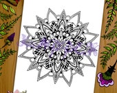 Printable Coloring Page - Henna Mandala Design - PDF Download