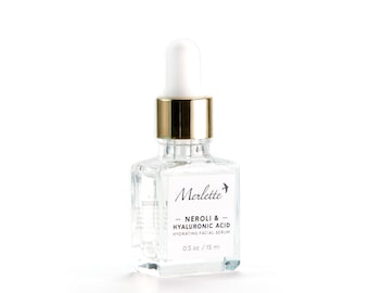 Neroli and Hyaluronic Acid Anti-aging Hydrating facial serum. Available in sizes - 15 ml or 50 ml.