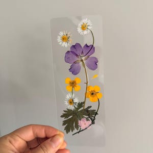 Gepresste Blumen Lesezeichen | Echte getrocknete botanische Kunst, laminiertes Lesezubehör (Geschenk für Buchliebhaber)