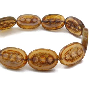 Czech Glass Beads - Peas In A Pod Beads - Oval Beads - Light Lavender Opaline with Picasso - 18x12mm - 10 Beads