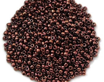 TOHO 11/0 Round Seed Beads - Dark Bronze - 2.5" Tube (approx. 8-9 grams)
