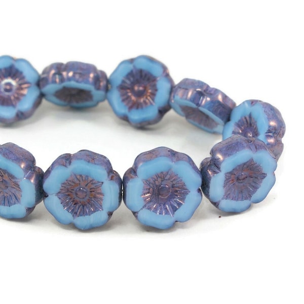 Blue Flower Beads Etsy