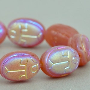 Scarab Beads Czech Glass Beads Egyptian Scarab Nature Beads Carnelian Opaline Matte with AB Beads 14x10mm Beads 6 or 12 Beads image 1