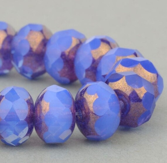 25 Faceted Alexandrite Rondelle Czech Glass Beads 9MM