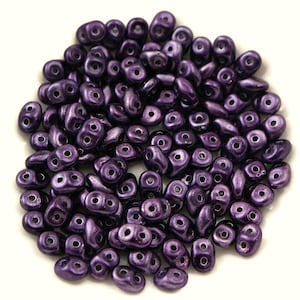 Czech Glass Matubo SuperDuo Beads - Two Hole Beads - Metalust Purple - 5x2mm - 2.5" Tube (approx. 8-9 grams)