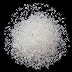 TOHO 15/0 Round Seed Beads - Ceylon Snowflake - 2.5&quot; Tube (approx. 7-8 grams)