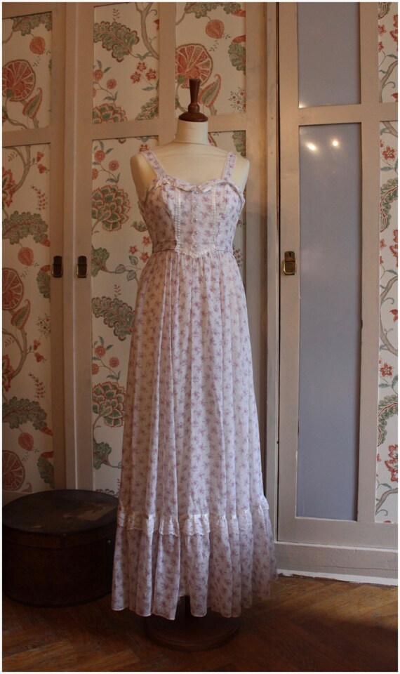 Vintage 1970s // Gunne Sax Prairie Dress // XS