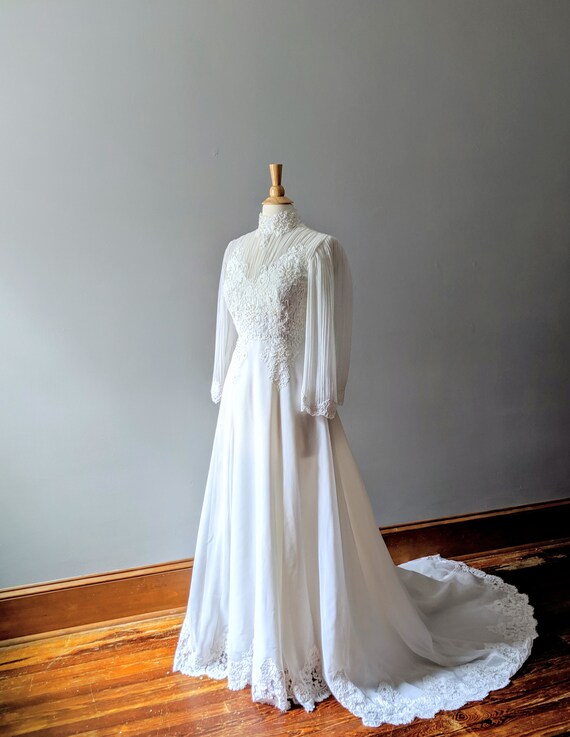 Vintage angel dress floor length sheer white chiffon