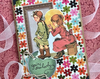 Unique One-of-a-Kind Cards, Vintage Illustrations, Mixed Media, Mother’s Day, Birthday for Her, Friendship, All Occasion Set