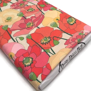 IN STOCK: Wild Poppy Meadow cream background medium scale