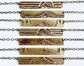 Mt. Hood Bar Necklace-Horizontal Bar Necklace