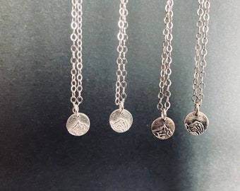 Mini Circle Mountain pendant-Mt. Hood and Mt. Rainier options