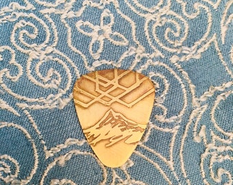 Mt. Hood/Mountain range landscape guitar pick, customize with your favorite landscape
