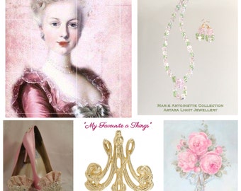 Jardin de Solitude Crystal Swarovski Necklace & Earring Set Marie Antoinette Pink Green Crystal Beads Garden