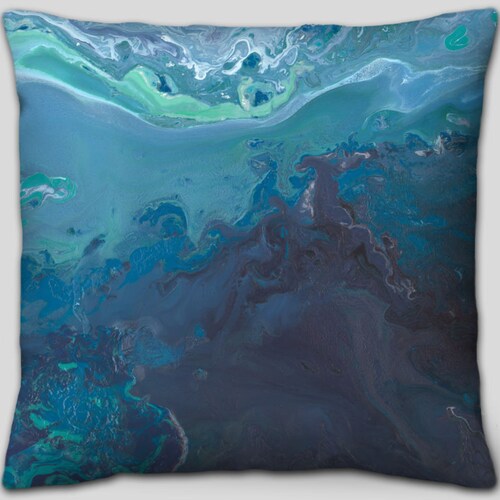 Large Couch Pillows Set or Gray and Turquoise Decorative Etsy