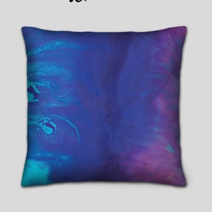 Coral Purple Turquoise and Teal Throw Pillows Colorful Abstract