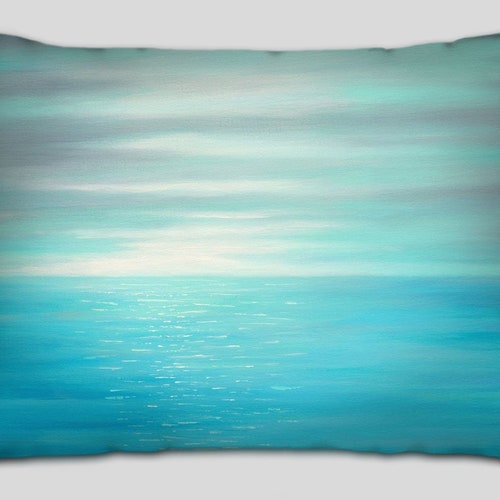 Large Couch Pillows Set or Gray and Turquoise Decorative Etsy