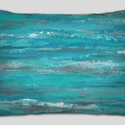 Teal Throw Pillows Large Lumbar Support Sofa Cushion Bed Etsy