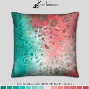 coral couch pillows