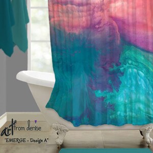 Coral Teal And Purple Shower Curtain Colorful Abstract Fabric Etsy Boho decor is very popular right now, and coral is the perfect color to accompany this fun trend. usd