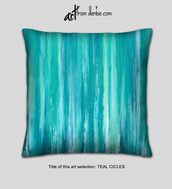 Small or Large Teal Throw Pillow for Bed Decor, Big Couch Pillows