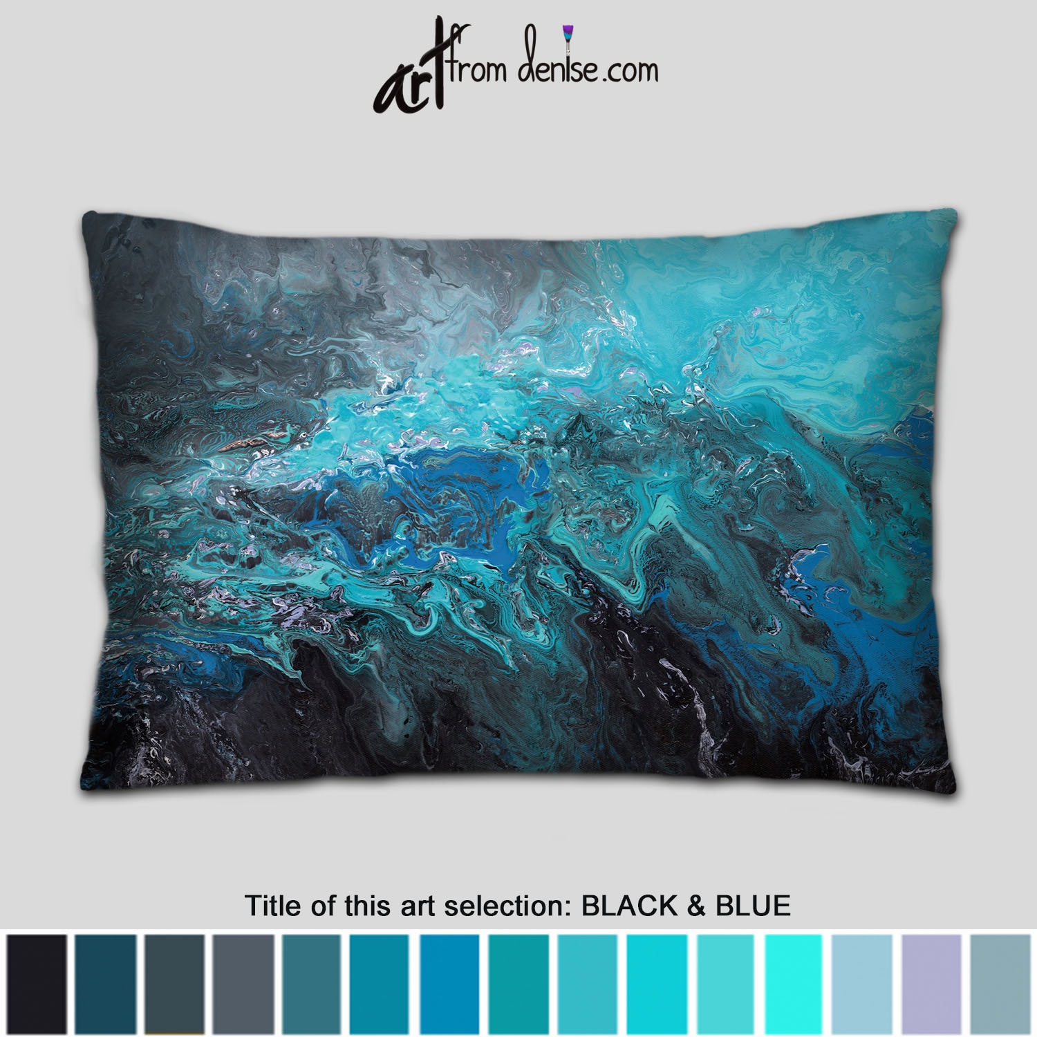 Gray Black and Blue Throw Pillows or Cover Decorative Pillow - Etsy