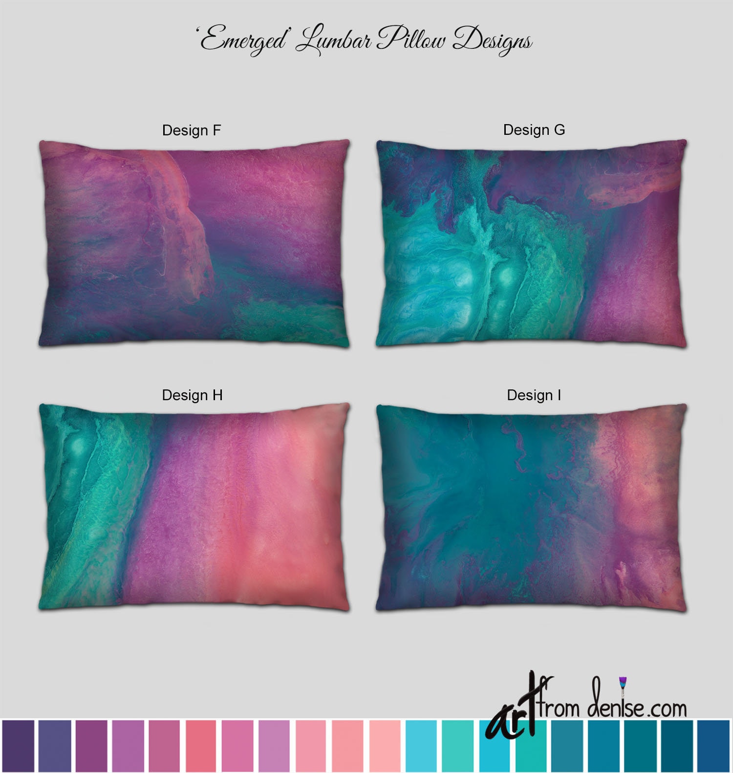 Back Support Lumbar Pillow Gray Coral and Teal Throw Pillows 