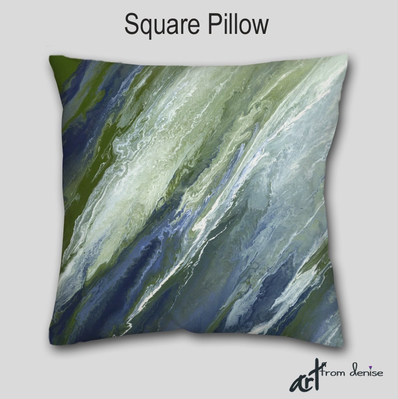 Sage green navy blue Accent pillow Decorative throw pillow Etsy
