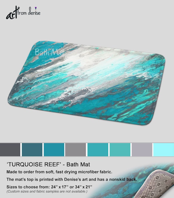 teal bath mat