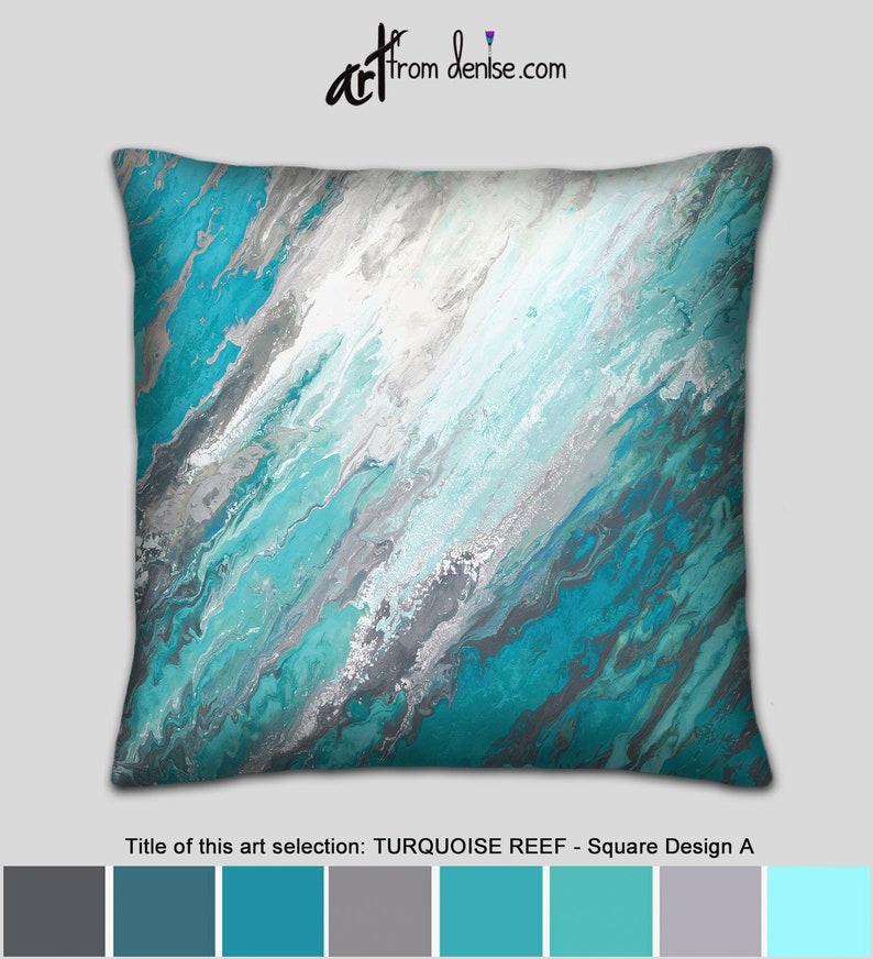 Blue White & Gray Coastal Throw Pillows for Bed Decor Teal Etsy