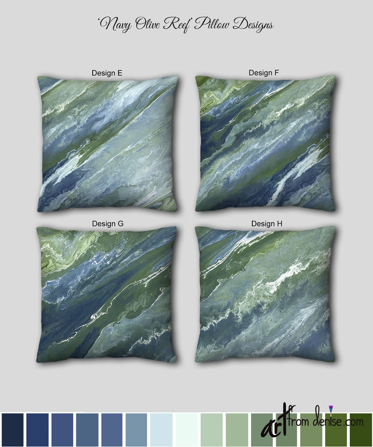 Navy and 2025 green pillow