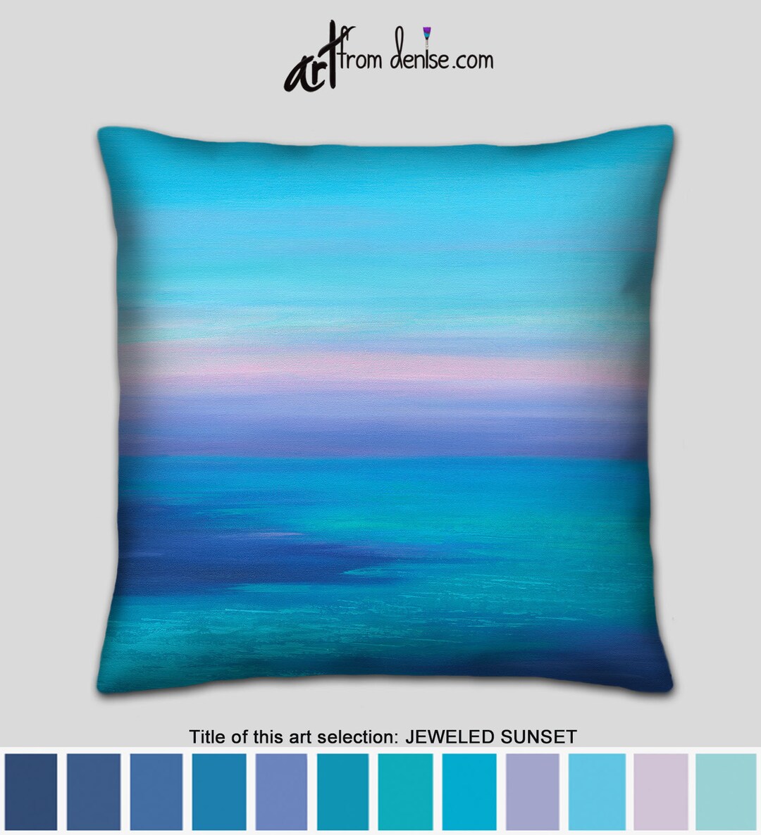 Blue and Purple Throw Pillows Turquoise Aqua & Navy Etsy