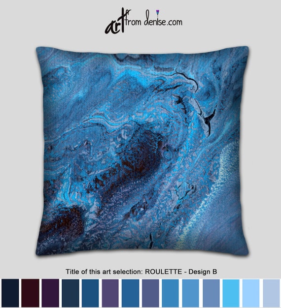 Blue Throw Pillow for Bed Decor, Large Couch Pillows Set