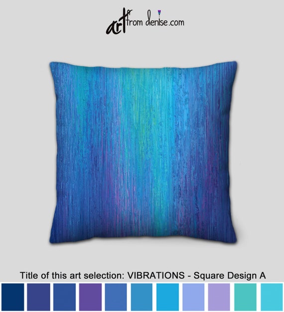 Purple Aqua & Cobalt Blue Throw Pillows, Decorative Pillow for Bed