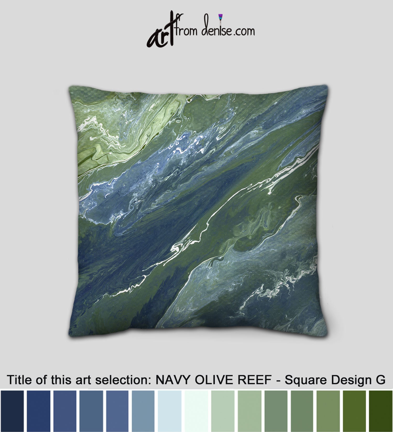 Oversized olive and navy throw pillows Green and blue Etsy