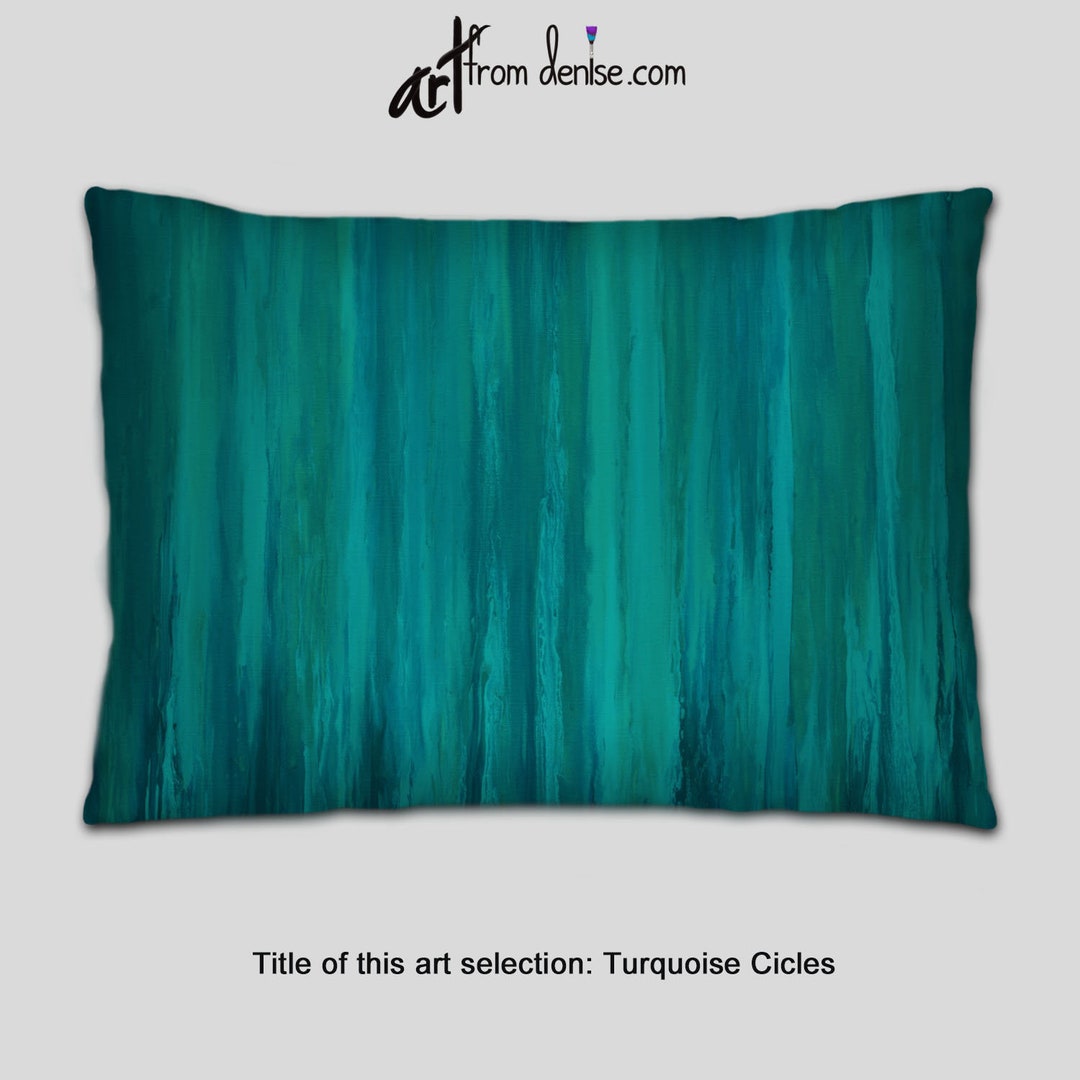 Teal Lumbar Pillows, Green and Blue Throw Pillows for Bed Decor, Couch
