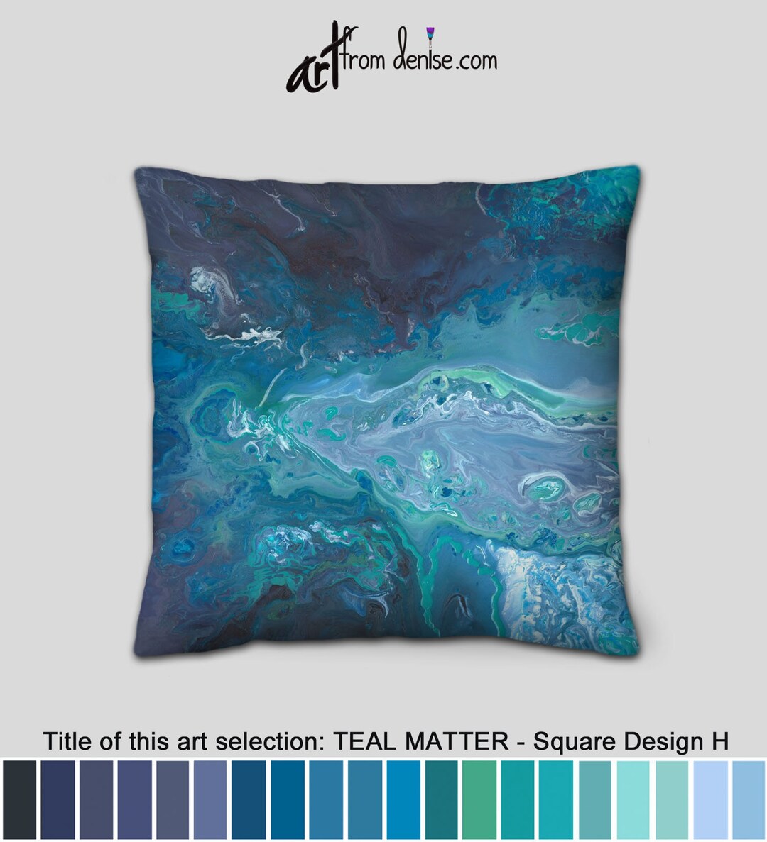 Gray Teal and Navy Throw Pillows for Bed Decor Large Couch Etsy