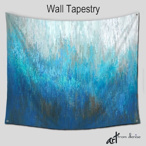 Turquoise teal Wall Tapestry Hanging, Abstract art, Tapestries, Blue brown, Boho Hippie, Home decor, Outdoor tapestry wall art, Patio Garden