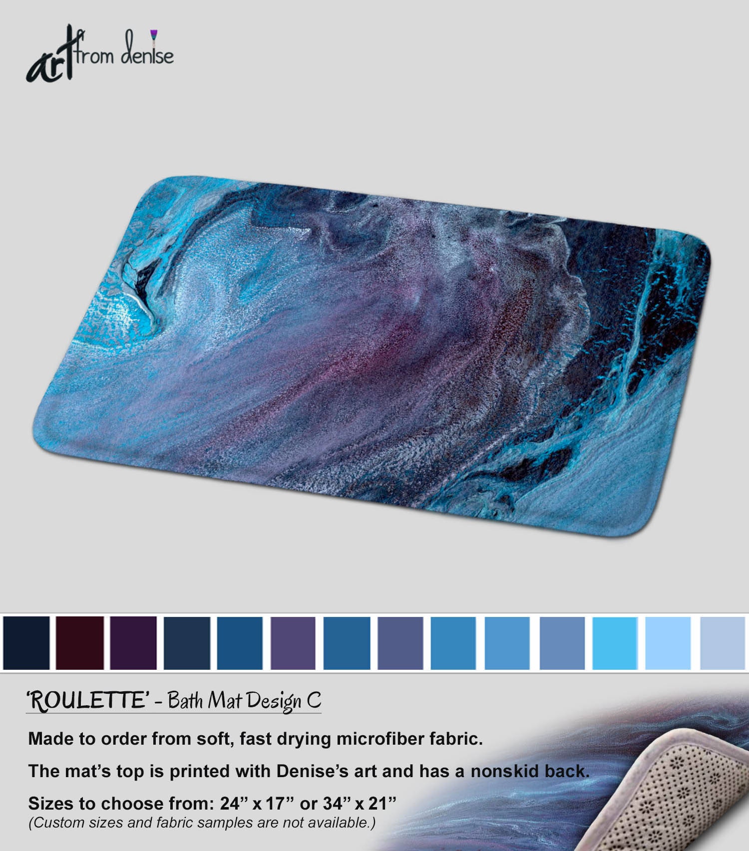 Blue and purple bath mat Modern bathroom sets rug mats or Etsy